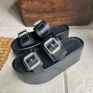 ALL Saints black leather platform sandal